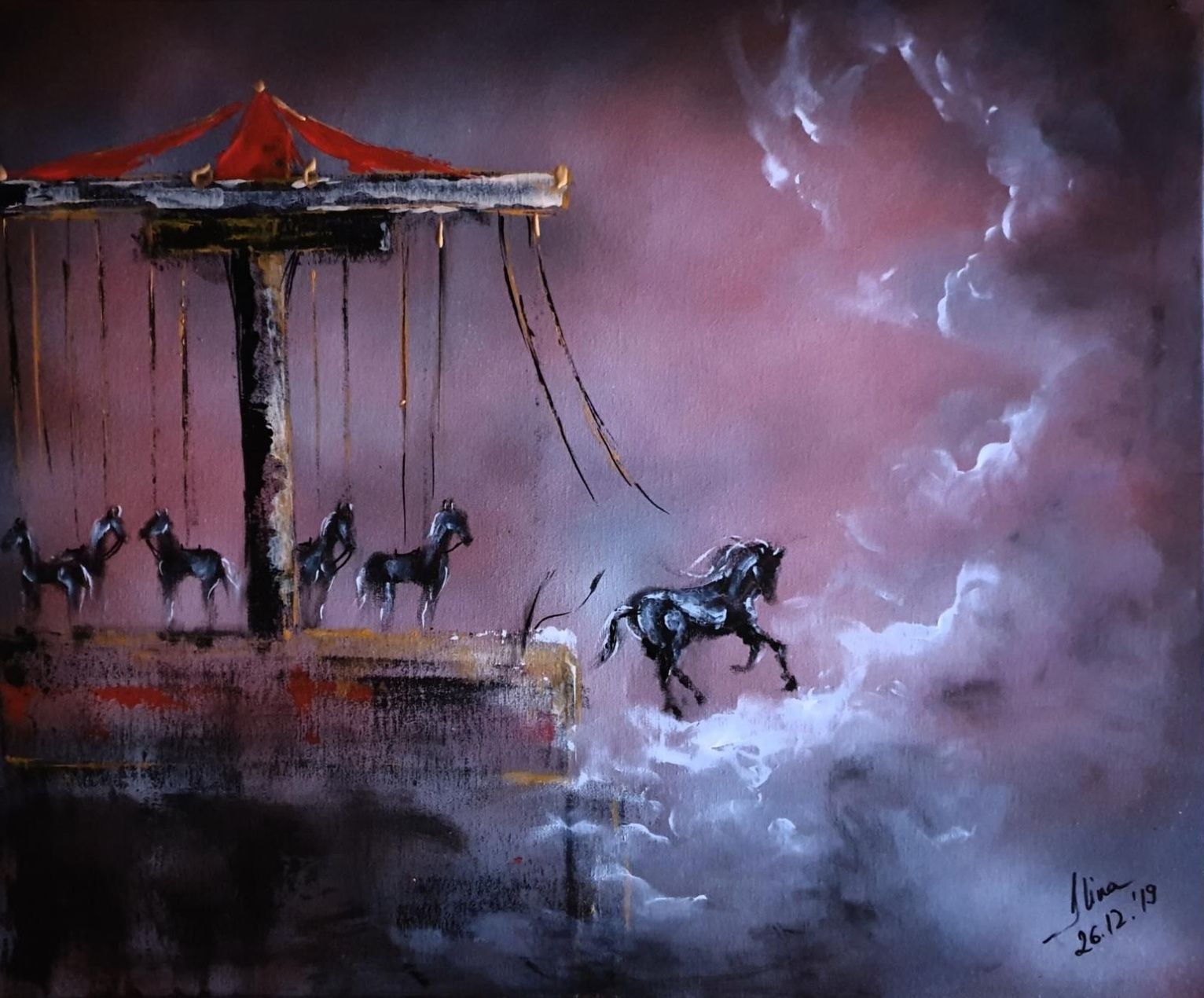 ArteDiAlina.com painting: Maybe I'll fall but what if I fly?